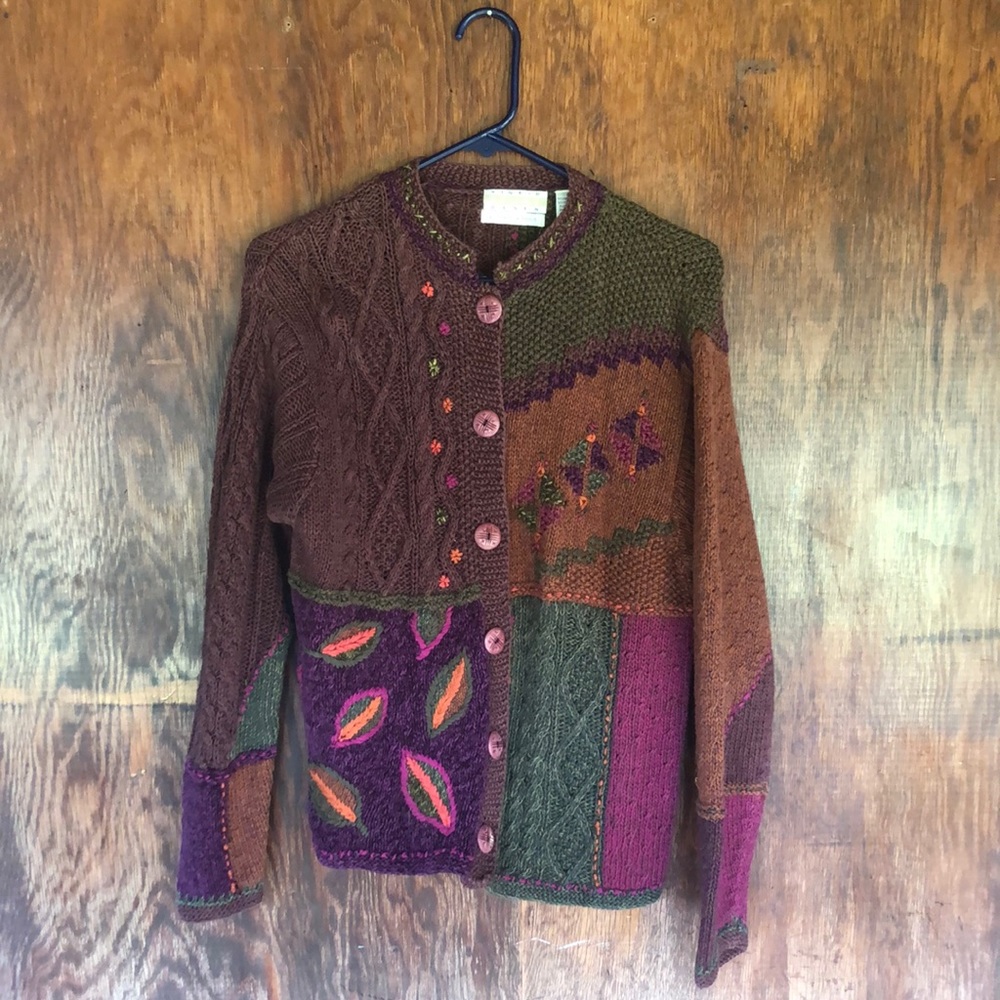 Vintage Cottage Core Patchwork Cardigan Sweater